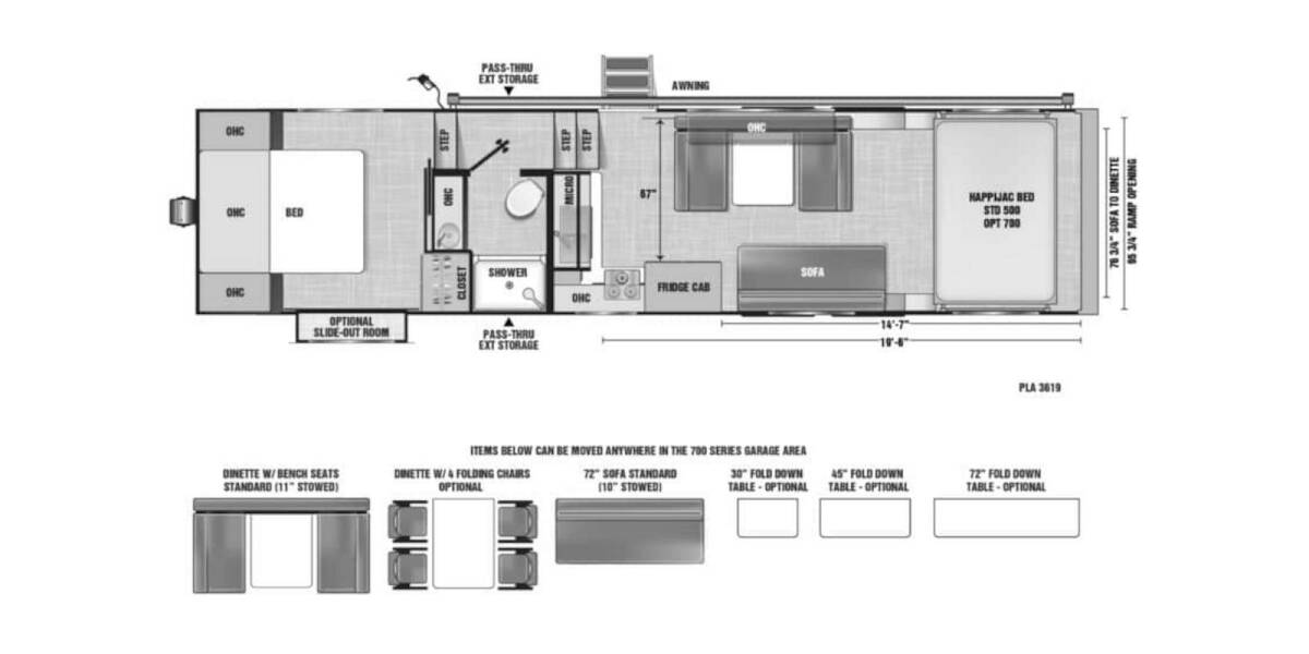 2024 ATC Pla 700 Series Toy Hauler 3619 Fifth Wheel at Camperland RV STOCK# N232872 Floor plan Layout Photo
