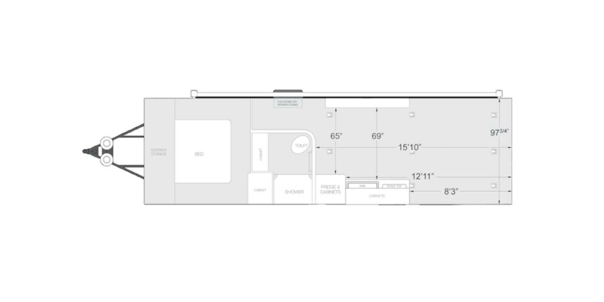 2019 ATC Toy Hauler 8.5X28 BEDROOM Travel Trailer at Camperland RV STOCK# 6029 Floor plan Layout Photo