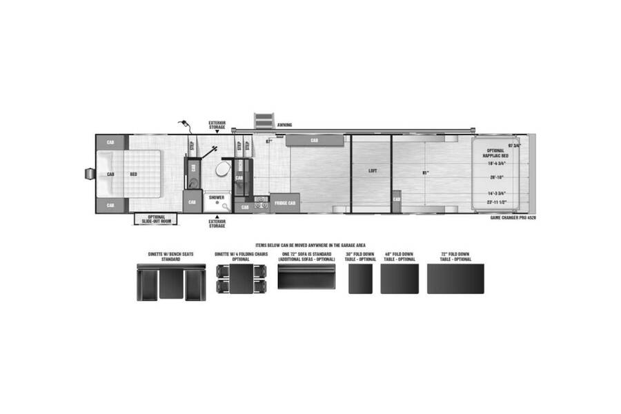 2022 ATC Game Changer PRO Series 4528  at Camperland RV STOCK# 228145 Floor plan Layout Photo