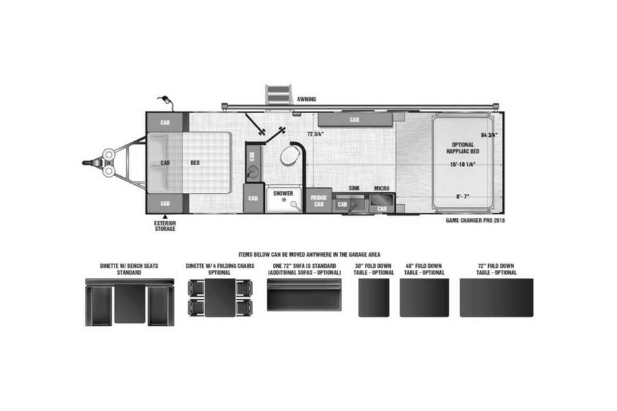 2022 ATC Game Changer Pro Series 2816 Travel Trailer at Camperland RV STOCK# 228460 Floor plan Layout Photo