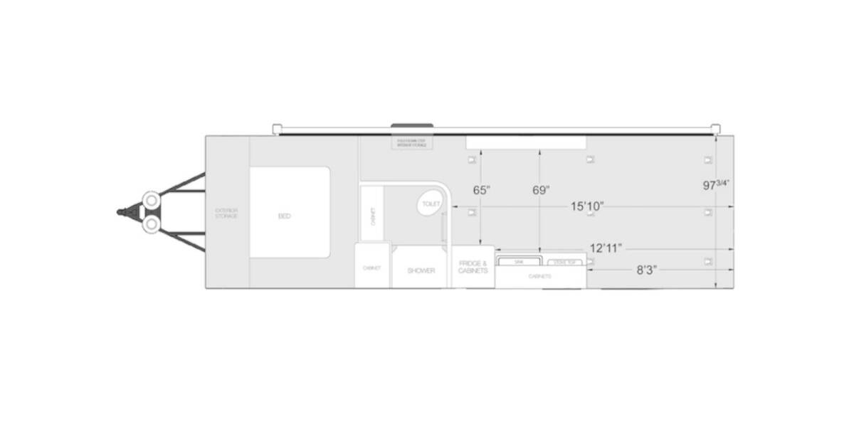 2020 ATC Toy Hauler 8.5X28 BEDROOM Travel Trailer at Camperland RV STOCK# U218998 Floor plan Layout Photo