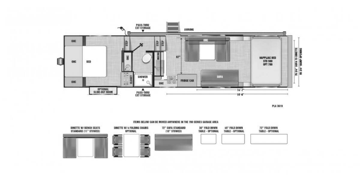 2023 ATC Pla 700 Series 3619 Fifth Wheel at Camperland RV STOCK# N229736 Floor plan Layout Photo
