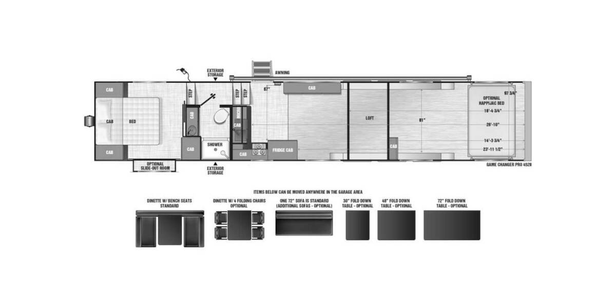 2021 ATC Game Changer PRO Series 4528 Fifth Wheel at Camperland RV STOCK# U222461 Floor plan Layout Photo