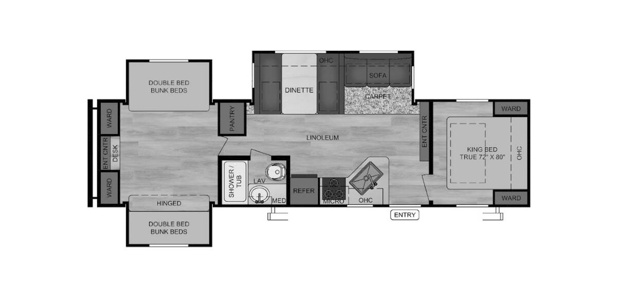 2020 East to West Della Terra 31K3S Travel Trailer at Camperland RV STOCK# 1096 Floor plan Layout Photo