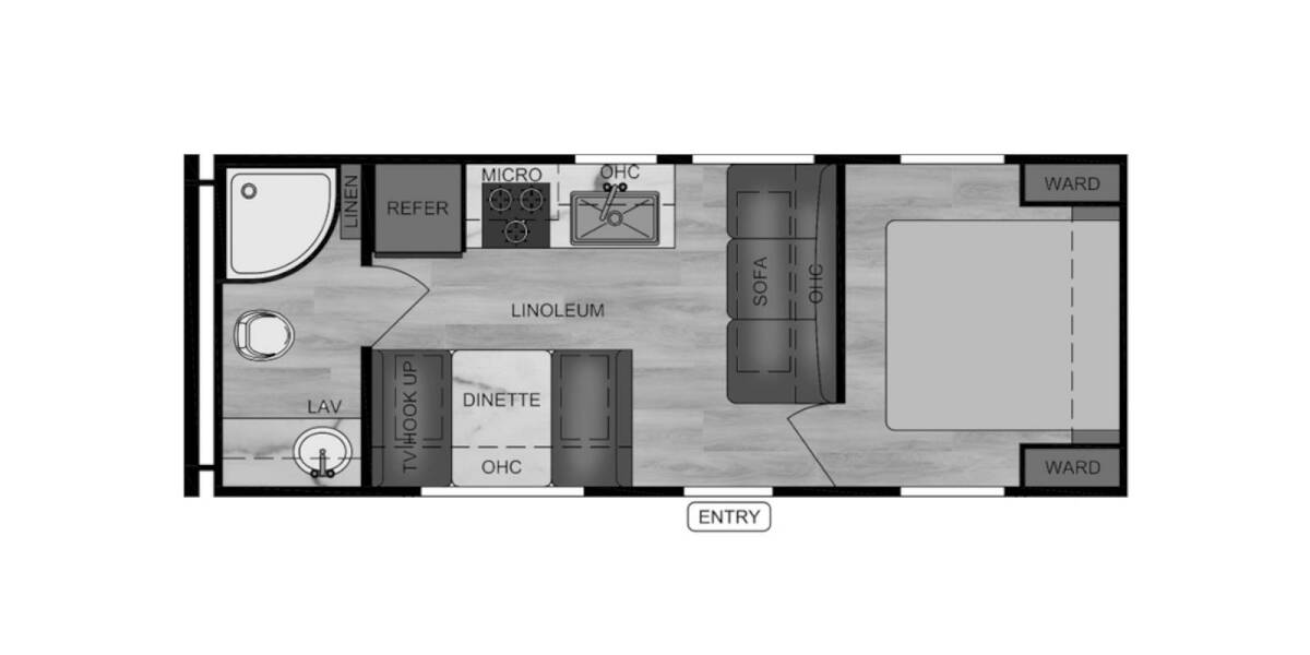 2020 East to West Della Terra 25KRB Travel Trailer at Camperland RV STOCK# 1224 Floor plan Layout Photo