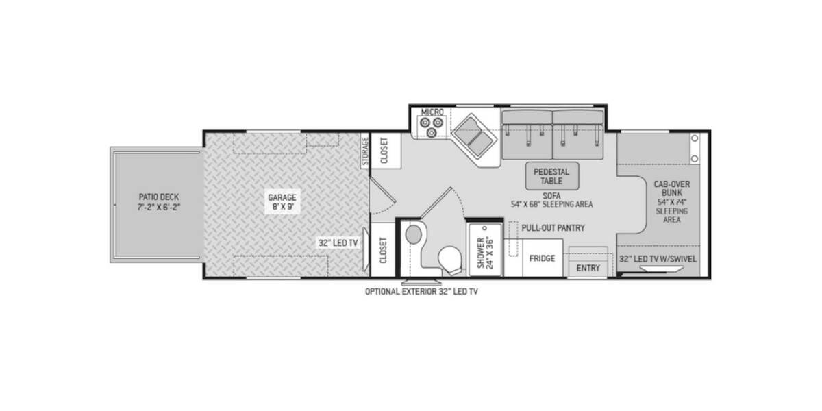 2017 Thor Outlaw Ford Toy Hauler 29H Class C at Camperland RV STOCK# 7247 Floor plan Layout Photo