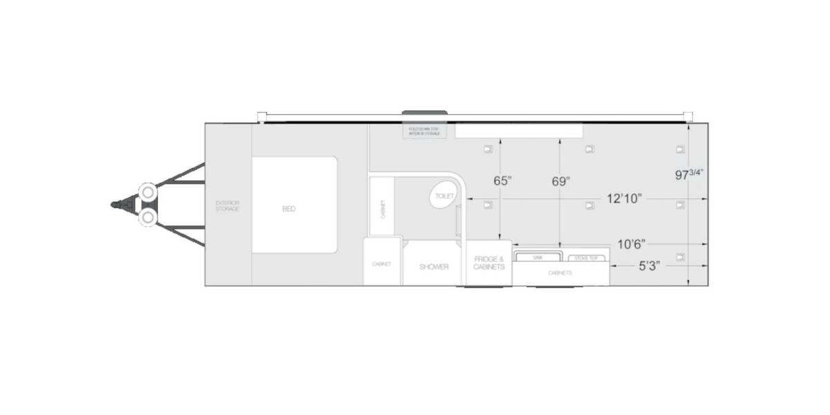 2020 ATC Toy Hauler 8.5X25 BEDROOM Travel Trailer at Camperland RV STOCK# 220471 Floor plan Layout Photo