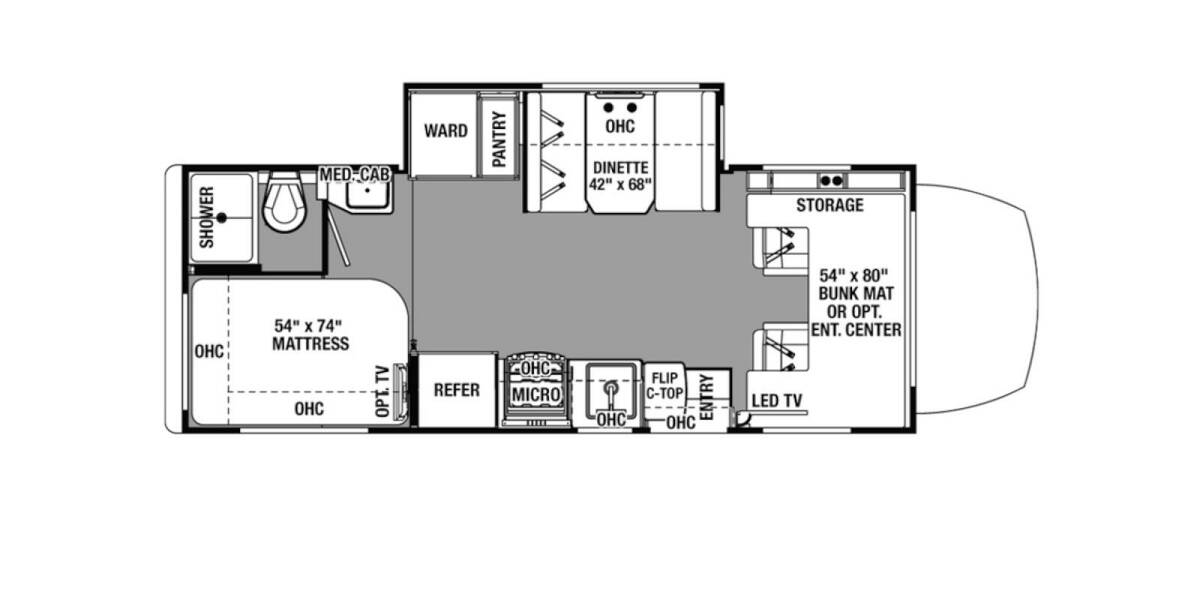 2016 Forester MBS Mercedes-Benz Series 2401S Class C at Camperland RV STOCK# 2401 Floor plan Layout Photo