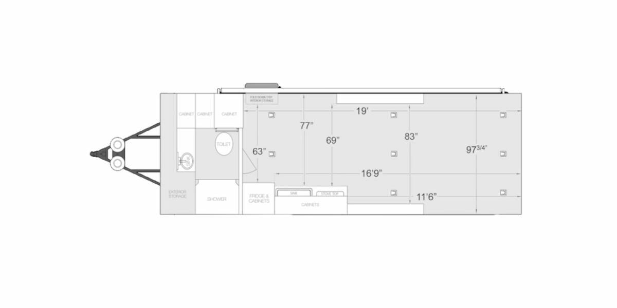 2021 ATC Toy Hauler 8.5X24 Travel Trailer at Camperland RV STOCK# 00000 Floor plan Layout Photo