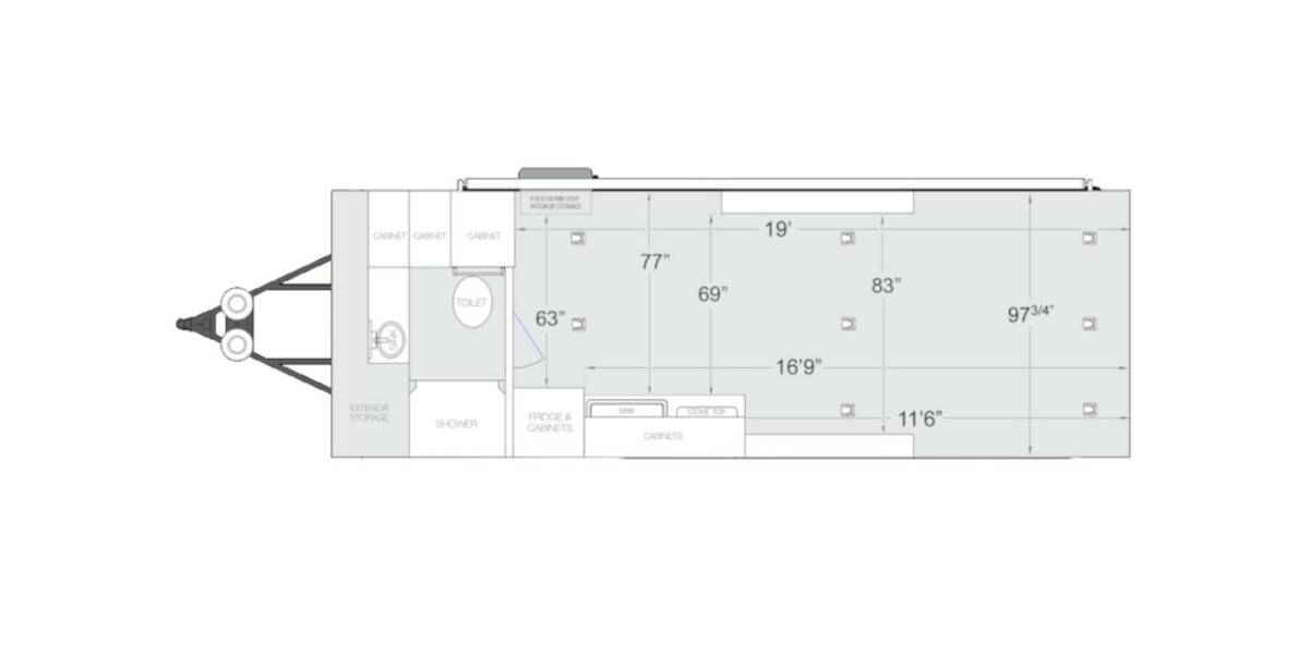 2019 ATC Toy Hauler 8.5X24 Travel Trailer at Camperland RV STOCK# U218073 Floor plan Layout Photo